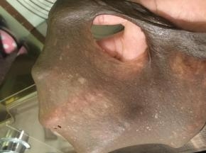 和面程序结束后检查面团，能拉出薄膜，破洞呈剧齿的扩展阶段
