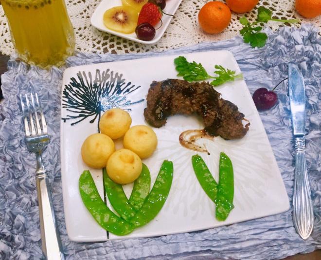 #自制#~萌花菲力牛排