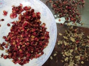 玫瑰花只把花瓣摘下来，花蕊花蒂都去掉不要。重量是花瓣的量。