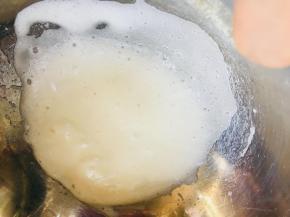 蛋白打至粘稠加第二次糖