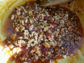 香菇肉酱熬至如此即可。