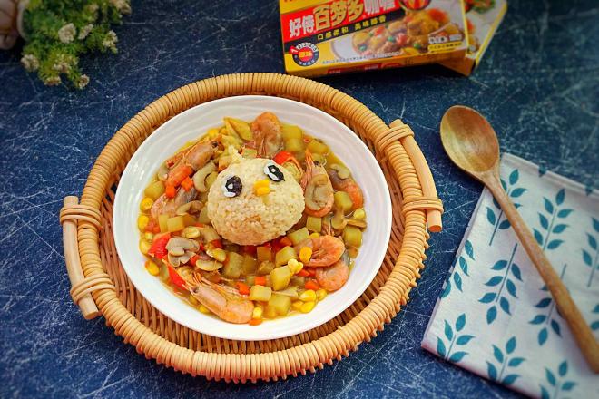 小鸡海鲜咖喱饭