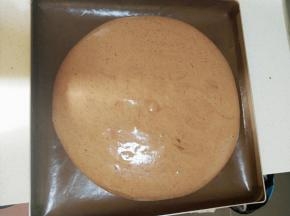 将翻拌好的蛋糕糊倒入烤盘中