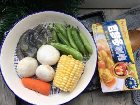 准备好所有食材一起，米饭忘记拍进来了