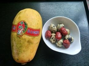 准备木瓜，红枣，鹌鹑蛋。