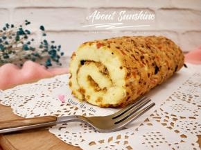 火腿肉松蛋糕卷。