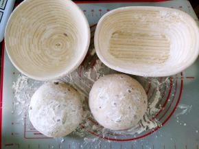 面团表面和发酵篮内壁抹粉