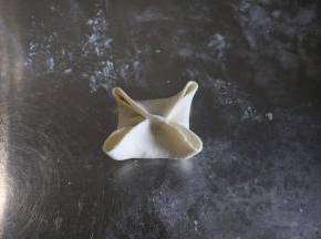 再将四边捏合；