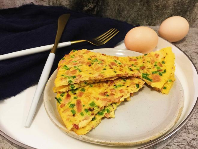 香葱培根鸡蛋饼