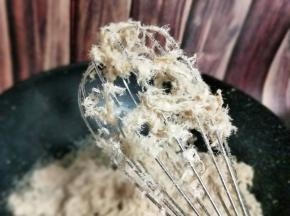 大约10分钟样子，已经有肉松蓉啦！