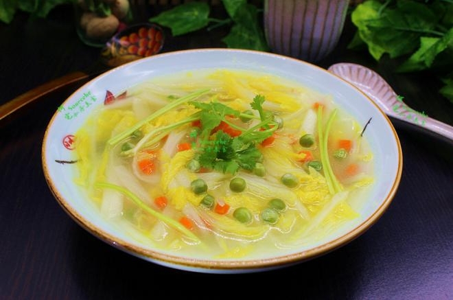 甜豆娃娃菜汤
