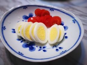 水煮蛋切片 小番茄切片