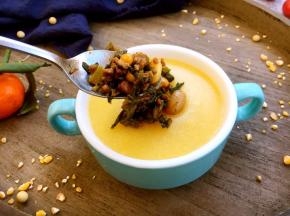 放入2勺的肉末雪菜，肉末雪菜粥就做好了。