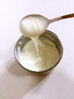 用勺子舀一下，看看还有拉丝效果哦！