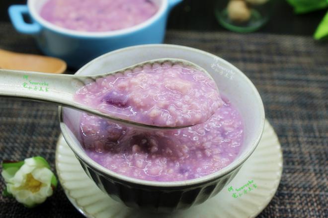立春养生餐，紫薯燕麦粥