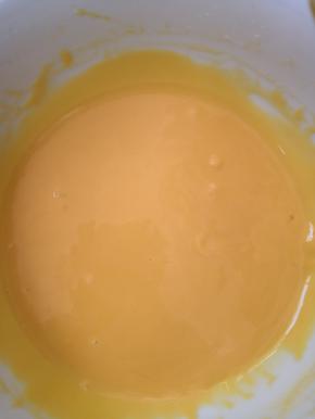 搅拌均匀的面糊呈丝绸状态