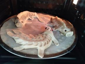 冬天太冷，放烤箱进行发酵，底下放碗热水