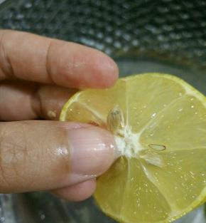 把柠檬籽去掉，这一步不能省略哦，要不然会影响口感。