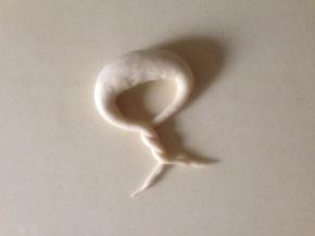 细长部分扭三下 尾部按扁 压到上面