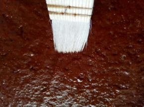 10分钟后拿出来，表面刷一层蜂蜜，然后翻面也刷一层蜂蜜，继续放入烤箱烤5分钟