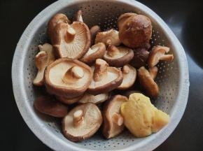 香菇一个个挤干水分，这一点很重要。