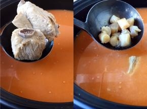 放入小肋排和干贝。