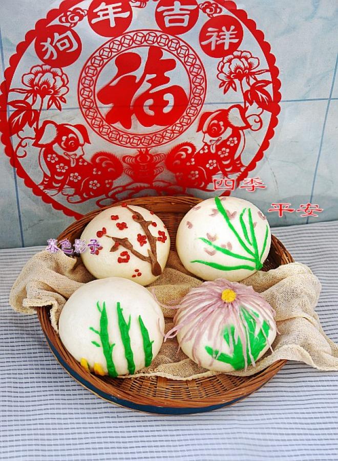 平安四季花馒头
