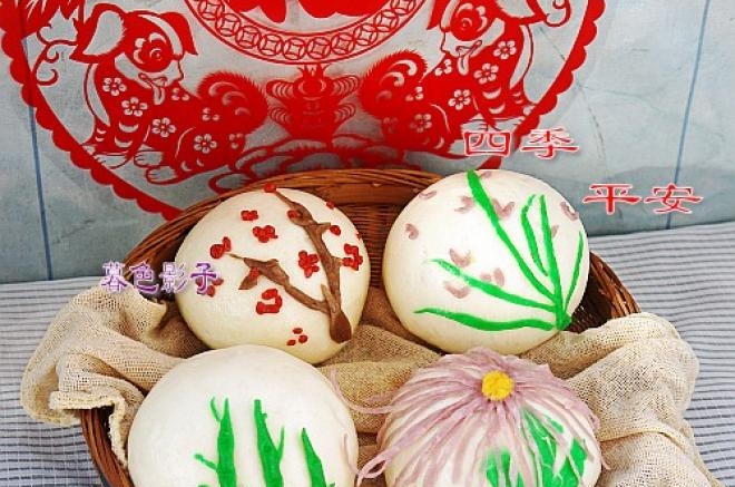 平安四季花馒头
