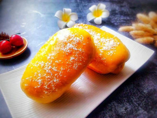 南瓜豆沙火腿面包