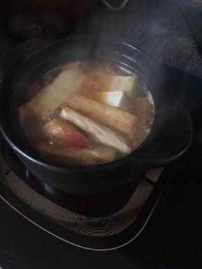 加入煎的豆腐。