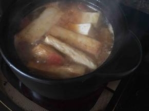 加入煎的豆腐。