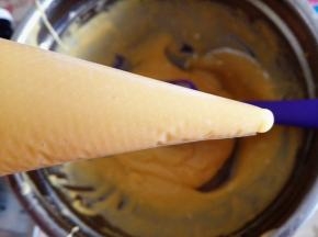 11.	把原味蛋糕糊装在裱花袋里，