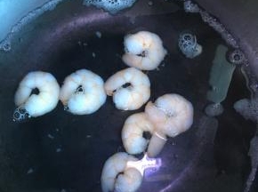 锅里放水烧开后放入虾仁煮3分钟即可捞出来