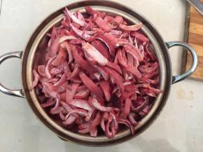 然后用到切成条状