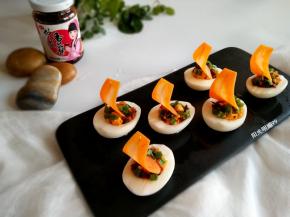 可爱的小船。蛋黄非常的入味。