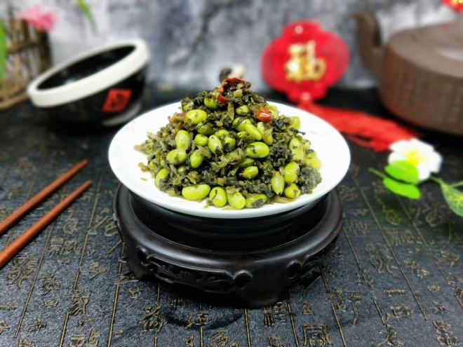 雪菜炒毛豆