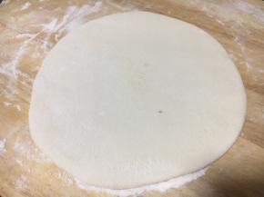 把它擀成薄饼。