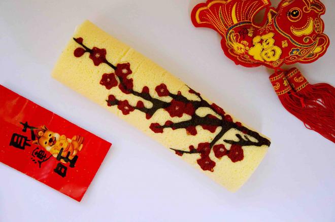 梅花迎春蛋糕卷