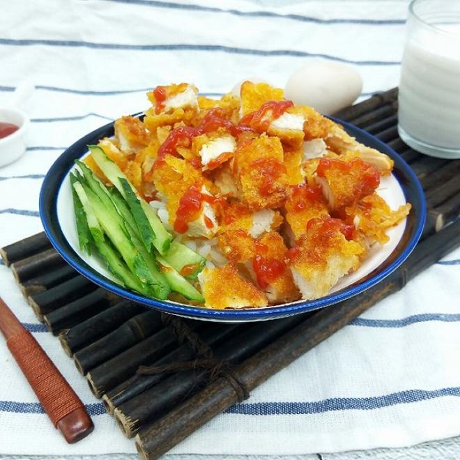 黄金鸡排饭