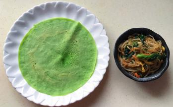 把饼皮反面朝上