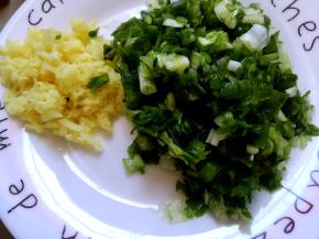 生姜和大葱切碎