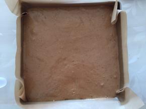 将可可蛋糕糊倒入之前烤盘中，放入预热好的烤箱140度，上下火，20分钟