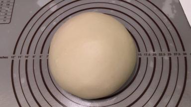 将面团取出，整圆放入盆内，盖上保鲜膜室温26度左右进行一发