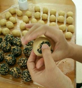 到后面的时候反过来，往上推，如图。