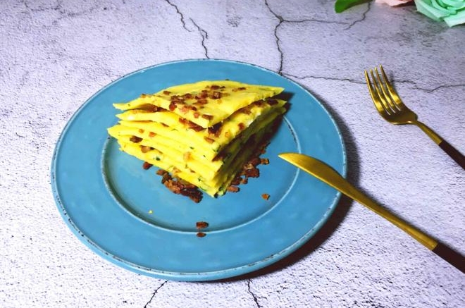 香肠鸡蛋小葱饼 