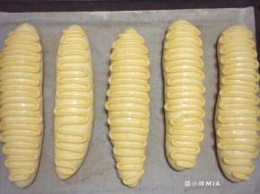 在表面挤上装饰面糊，烤箱175度预热，中层烘焙20分钟