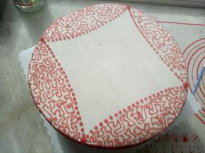 这个我用果膏勾了一个花边。