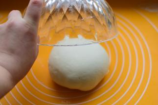 再用手揉匀，盖上大碗，室温发酵到原面团的二倍大