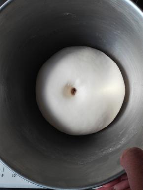 发酵到位的面团，在室温23度发酵2个小时；具体的发酵时间一定要根据室内的温度来定；