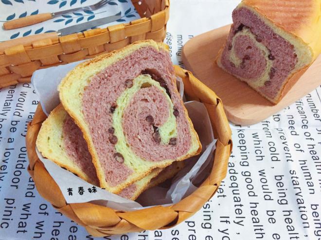 蜜豆紫薯双色吐司